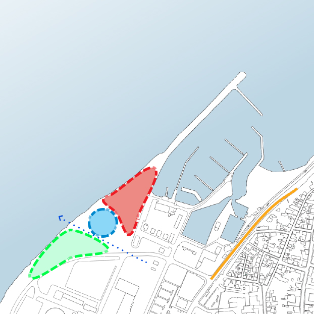 Placeringen af vandkulturhus ved Nørrekaas.